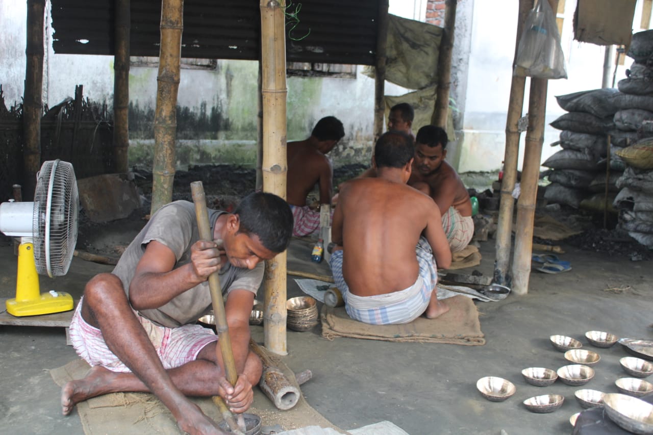 Indian artisan making handicrafts
